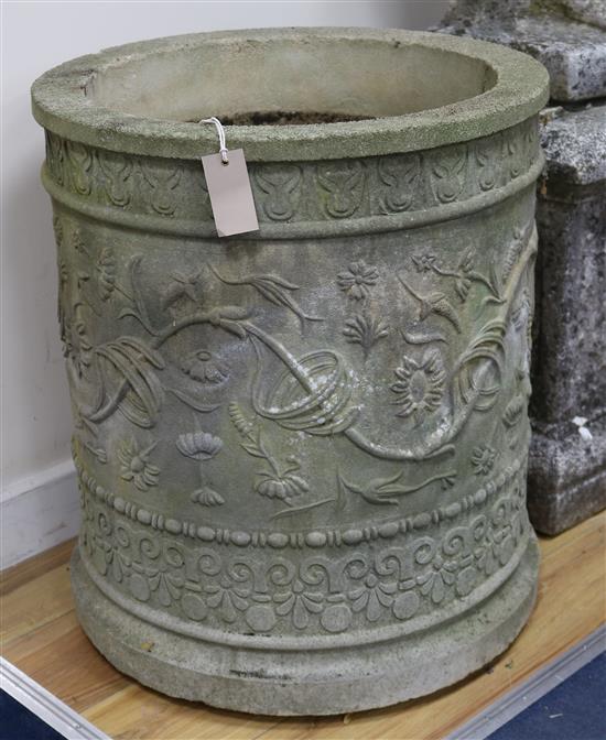 A pair of reconstituted stone tubs W.51cm approx.